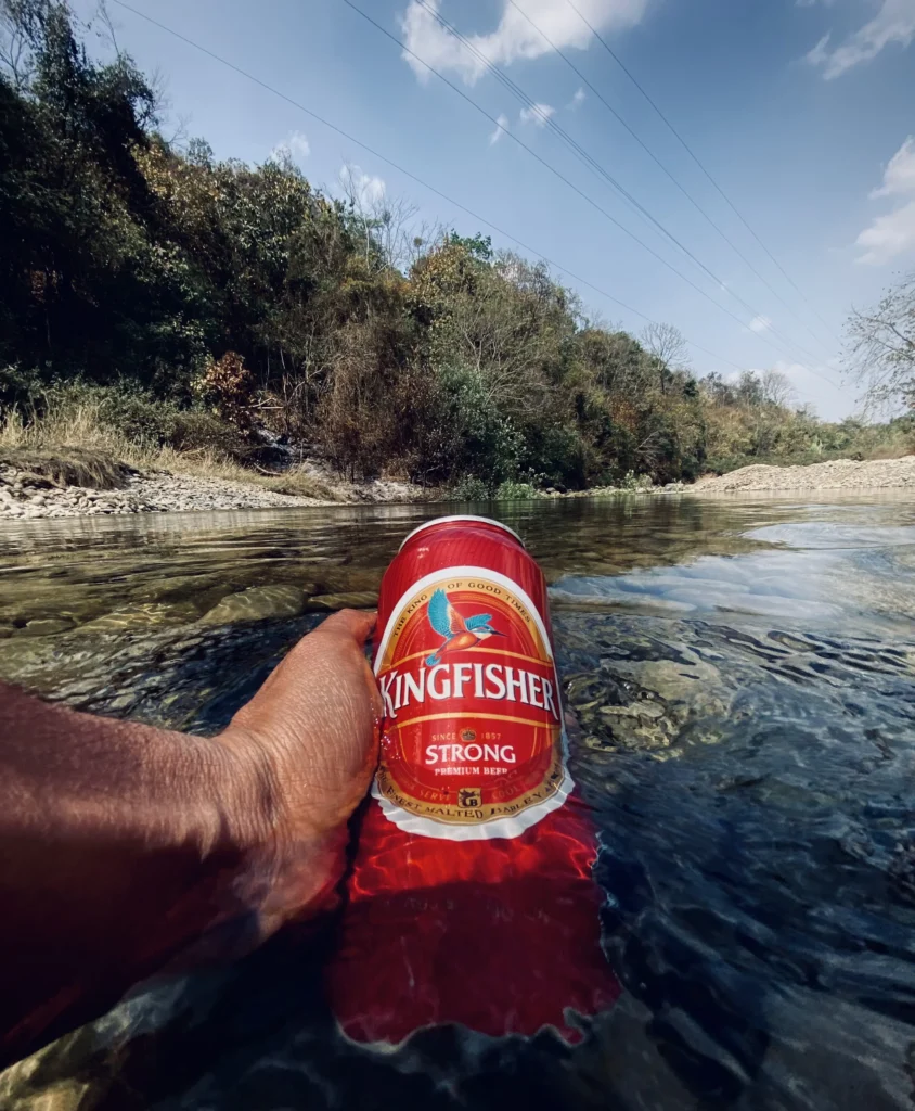 Night Kingfisher Beer Bottle In Hand